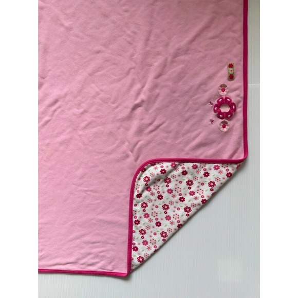Snugtime Australia Pink Floral Flowers Cotton InfantBaby Kids Lovey Blanket - Picture 3 of 8